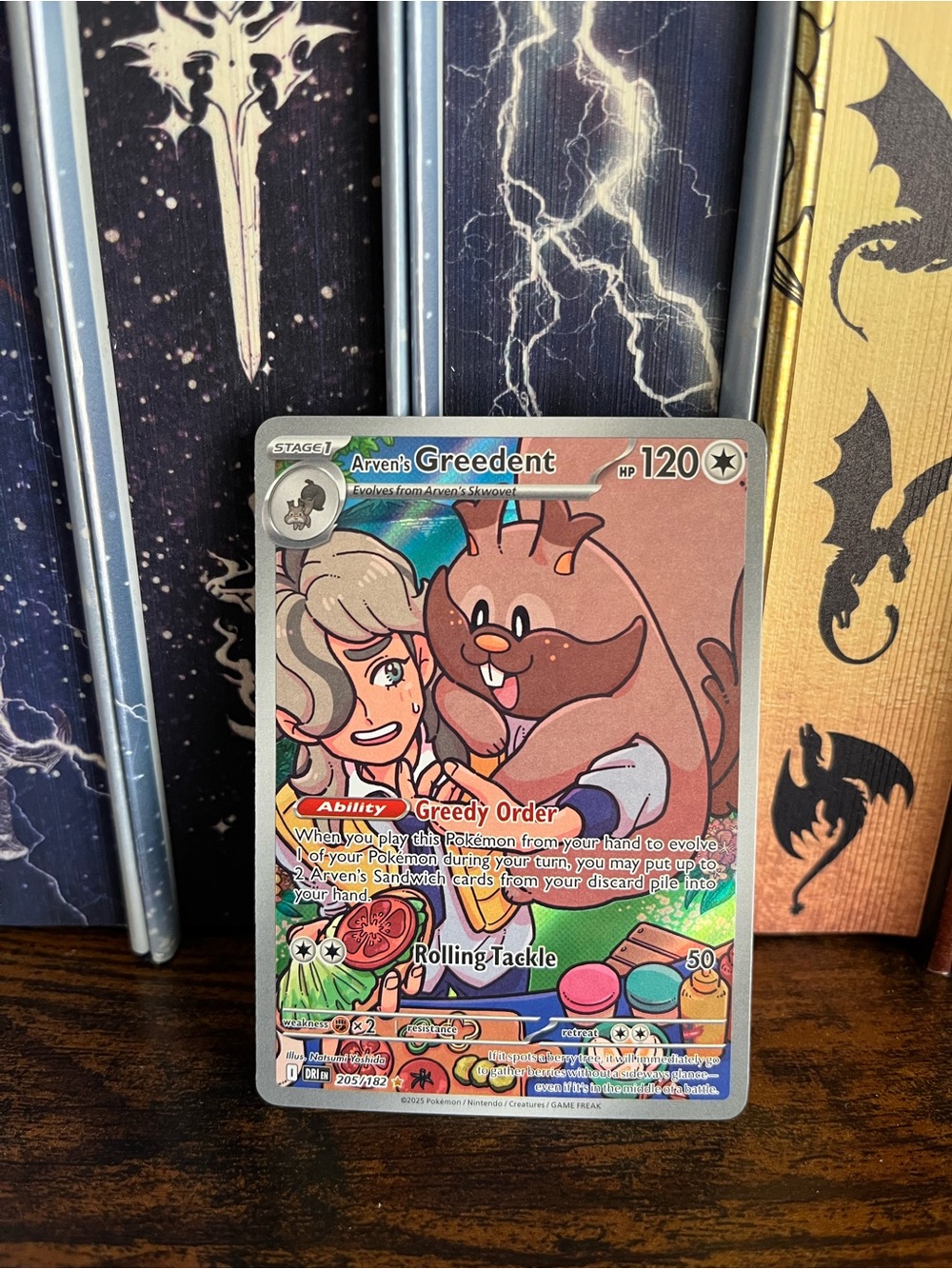 Arven's Greedent Pokemon Destined Rivals Illustration Rare Card 205/182